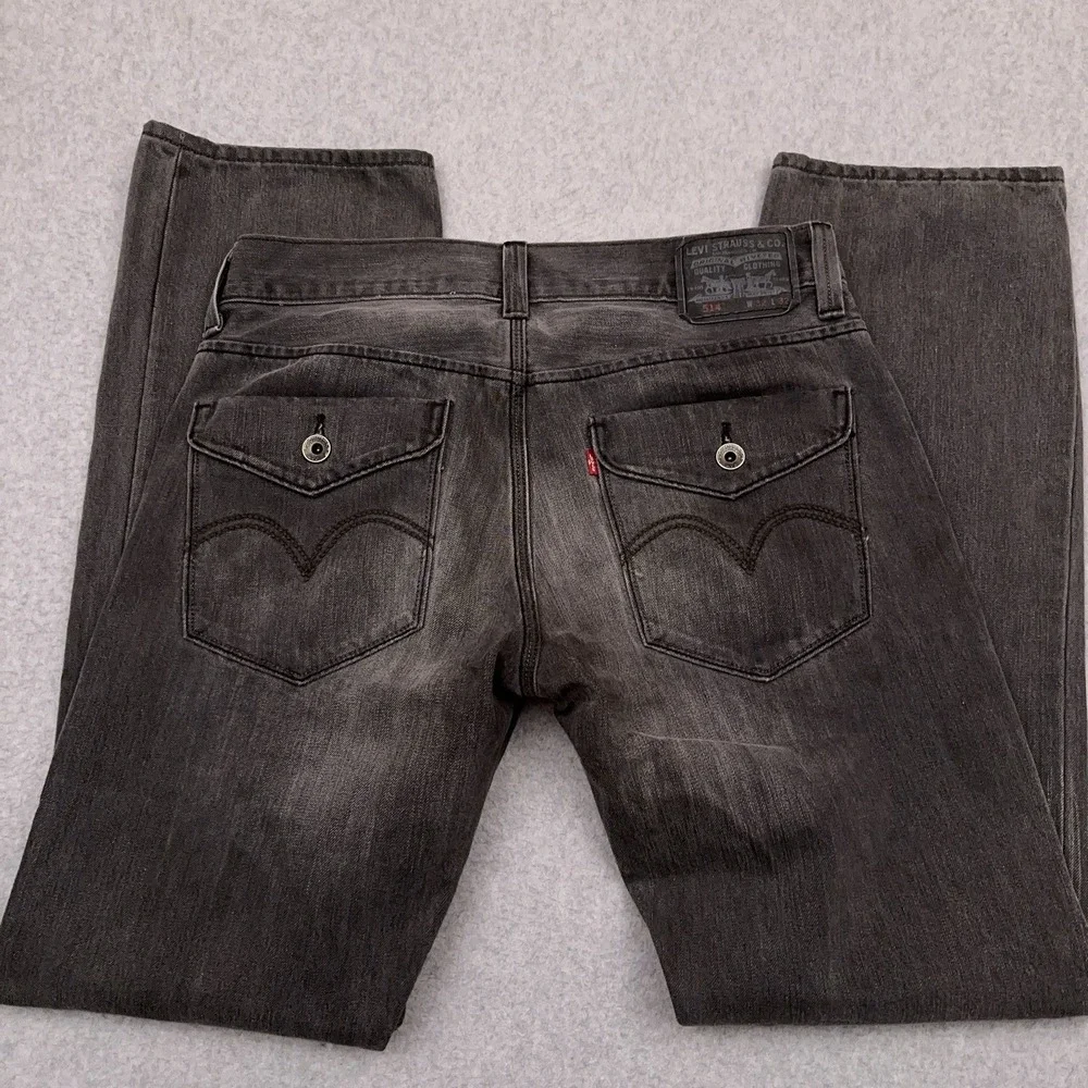 Levi's 514 Jeans Men's 33X33 Gray‎ Denim Slim Straight Faded Faux Flap Pocket